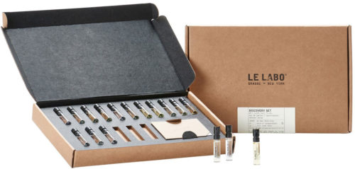 Le Labo fragrance gift box with 17 different scents